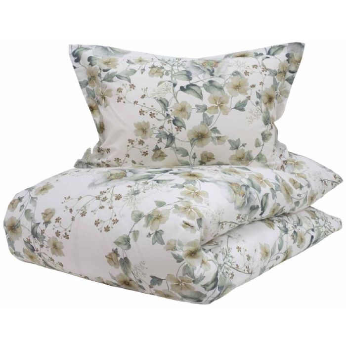 Turiform Sengetøj 140x220 Lilly Beige Blomstret Sengetøj 100 Bomuldssatin Sengesæt